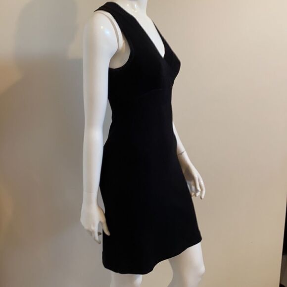 Ann Taylor Black Dress XSP Knit V-neckline - Picture 3 of 7